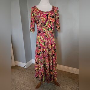 NWOT LuLaRoe Colorful Paisley Long Sleeve Dress Large